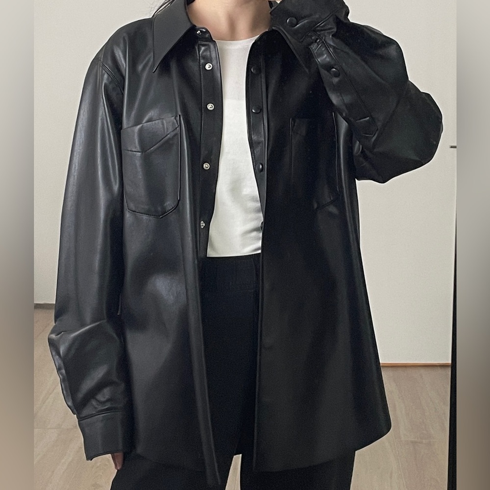 Agolde Paloma Vegan Leather Shirt Jacket